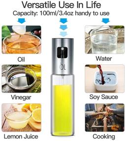 img 2 attached to 🔥 Ultimate Oil Sprayer for Cooking - Upgraded Nozzle, No Dribbles, Exquisite Mist - 3.4OZ Food-Grade, Versatile Glass Mister for Cooking/BBQ/Roasting/Grilling/Baking