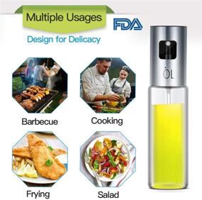 img 1 attached to 🔥 Ultimate Oil Sprayer for Cooking - Upgraded Nozzle, No Dribbles, Exquisite Mist - 3.4OZ Food-Grade, Versatile Glass Mister for Cooking/BBQ/Roasting/Grilling/Baking