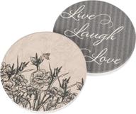 stenciled laugh ceramic flower coasters логотип