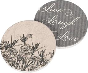 img 4 attached to Stenciled Laugh Ceramic Flower Coasters