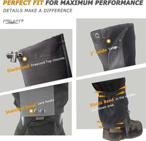 img 1 attached to Frelaxy Leg Gaiters: 2022 New Version - High-Performance, Waterproof, Adjustable Snow Boot Gaiters for Hunting, Hiking, Skiing, and Motorcycle