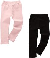 high-quality fighta girl's legging: little girls basic cotton leggings (2 pack) - perfect baby girls pants for style and comfort logo