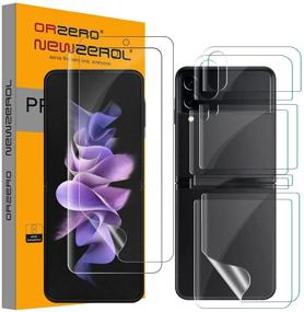 img 4 attached to 📱 Улучшенные защитные пленки Orzero TPU для Samsung Galaxy Z Flip 3 5G: Полное покрытие, беспузырчатая установка, пожизненная замена