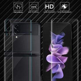 img 3 attached to 📱 Улучшенные защитные пленки Orzero TPU для Samsung Galaxy Z Flip 3 5G: Полное покрытие, беспузырчатая установка, пожизненная замена