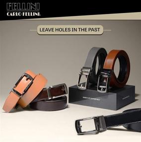 img 1 attached to Genuine Leather Ratchet Men's Belt - Essential Men's Accessories