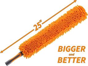 img 3 attached to 🌬️ Highly Flexible Ceiling Fan Duster with Extension Pole, Reaching up to 11+ Feet // Microfiber Blade Cleaner for Ceiling Fans // Washable Fan Brush with Telescopic Pole // Excellent Flex-and-Stay Dusting Kit