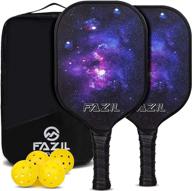 🏓 fazil pickleball paddles set: lightweight graphite face with 2 rackets, 4 pickleball balls, and portable bag - ideal for men and women логотип