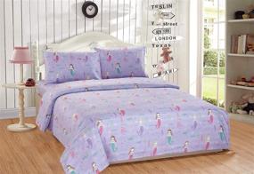 img 1 attached to Fancy Linen Mermaid Under The Sea Lavender Aqua Pink Girls/Teens Sheet Set - Brand New (Full Size)