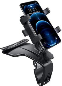 img 4 attached to 📱 360° Adjustable Rotation Car Phone Holder: Universal Mount for All iPhone Android Smartphones - Dashboard Bracket Rear View Mirror Stand Clip