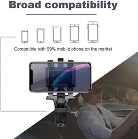 img 2 attached to 📱 360° Adjustable Rotation Car Phone Holder: Universal Mount for All iPhone Android Smartphones - Dashboard Bracket Rear View Mirror Stand Clip