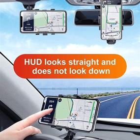 img 3 attached to 📱 360° Adjustable Rotation Car Phone Holder: Universal Mount for All iPhone Android Smartphones - Dashboard Bracket Rear View Mirror Stand Clip