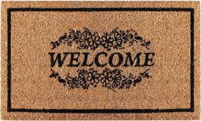 img 3 attached to 🏠 Natural Brown Welcome Mat Outdoor Doormat by LuxUrux - Perfect Outdoor/Indoor Size & Color with Heavy-Duty PVC Backing (17 x 30 Inches)