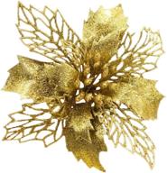 glitter artificial christmas poinsettia ornaments logo