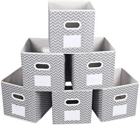 img 4 attached to Organize Your Home in Style with MAX Houser Fabric Cloth Storage Bins - Set of 6 (Grey)