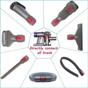 img 2 attached to Dryer Cleaning Tool & Vacuum Attachments with Flexible Extension Hose for Dyson V11 V10 V8 V7, Household Cleaning Kit Dust Brush and Vacuum Cleaner Accessories (Includes Dryer Cleaning Tool)