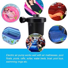 img 1 attached to 🎈 ENERBRIDGE Air Pump: Efficient Electric Pump for Inflatables - Perfect for Air Mattresses, Swim Rings, Snow Tubes - Inflate and Deflate with 3 Nozzles