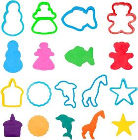img 3 attached to 🎉 KIDDY DOUGH Tool Kit for Kids - Party Pack with Animal Shapes - 24 Colorful Cutters, Molds, Rollers & Play Accessories for Air Dry Clay & Dough