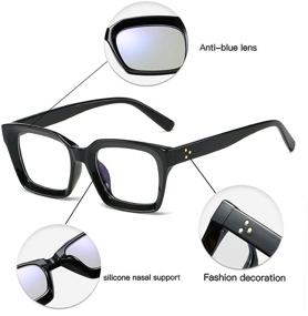 img 2 attached to 👓 Stylish Square Frame Oversized Reading Glasses for Women (2 Pairs 1.00)