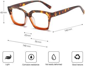 img 1 attached to 👓 Stylish Square Frame Oversized Reading Glasses for Women (2 Pairs 1.00)