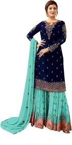 img 4 attached to Delisa Indian Pakistani Sharara Salwar Women's Clothing