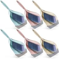 dicunoy 6 pack handy dustpan with brush set - whisk broom and dust pan combo for car, rv, camping, tent, keyboard, desktop, floor, sofa, litter box – small handheld brush & dustpan logo