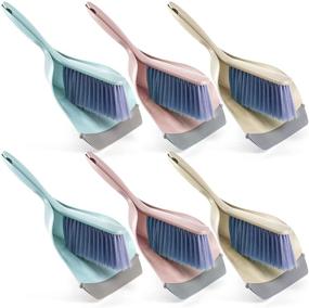 img 4 attached to Dicunoy 6 Pack Handy Dustpan with Brush Set - Whisk Broom and Dust Pan Combo for Car, RV, Camping, Tent, Keyboard, Desktop, Floor, Sofa, Litter Box – Small Handheld Brush & Dustpan