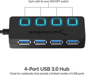 img 3 attached to 🔌 Sabrent 4-Port USB 3.0 Hub with LED Power Switches & 5V/2.5A Adapter - HB-UMP3