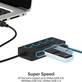 img 1 attached to 🔌 Sabrent 4-Port USB 3.0 Hub with LED Power Switches & 5V/2.5A Adapter - HB-UMP3