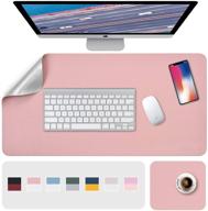 🎀 large dual-sided pink/sliver desk pad set - 31.5" x 15.7" desk mat with 8"x11" pu leather mouse pad 2 pack - waterproof, laptop mouse pad combo for home office, table protector blotter - perfect gift idea logo