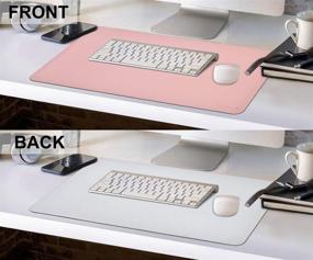 img 1 attached to 🎀 Large Dual-Sided Pink/Sliver Desk Pad Set - 31.5" x 15.7" Desk Mat with 8"x11" PU Leather Mouse Pad 2 Pack - Waterproof, Laptop Mouse Pad Combo for Home Office, Table Protector Blotter - Perfect Gift Idea