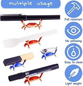 img 2 attached to 🦀 Adorable Red and Blue Crab Pen Holder: Organize Your Stationery with this Cute Weightlifting Crabs Pen Stand