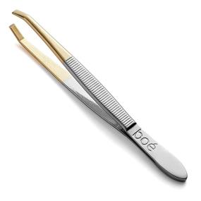 img 3 attached to 💆 Boé Perel Eyebrow Tweezer Set - Professional Hair Removal Tool with Swiss Grip, Flat Square Tip and Slanted Tip, Set of 2