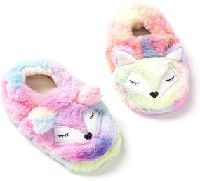 img 4 attached to 🦁 Plush Cartoon Animals Toddler Slippers - Ideal Boys' Shoes for Cozy Comfort