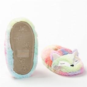 img 1 attached to 🦁 Plush Cartoon Animals Toddler Slippers - Ideal Boys' Shoes for Cozy Comfort