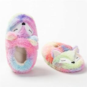 img 2 attached to 🦁 Plush Cartoon Animals Toddler Slippers - Ideal Boys' Shoes for Cozy Comfort