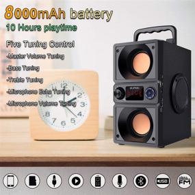 img 2 attached to 🔊 Мощная bluetooth-колонка Boombox 30W с двумя вуферами, твитерами - 2400 минут автономной работы для вечеринок, кемпинга, тренировок