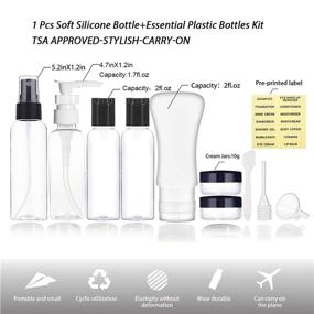 img 2 attached to TSA Approved Empty Travel Bottles Kit for Liquids 🧳 - Portable Plastic Toiletries Containers for Women/Men, Carry-On Size Set