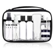 tsa approved empty travel bottles kit for liquids 🧳 - portable plastic toiletries containers for women/men, carry-on size set logo