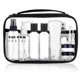 img 4 attached to TSA Approved Empty Travel Bottles Kit for Liquids 🧳 - Portable Plastic Toiletries Containers for Women/Men, Carry-On Size Set