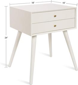 img 2 attached to Kate Laurel Finco Nightstand Drawers Furniture for Accent Furniture