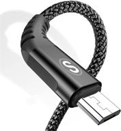 🔌 sweguard 2 упаковки 6.6ft micro usb-кабель - быстрая зарядка для samsung galaxy s7 s6 j7 note 5, kindle, xbox, ps4 и других - черный логотип