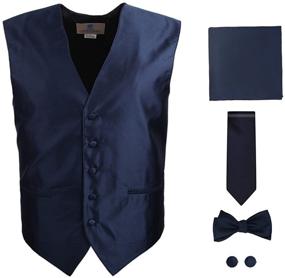 img 4 attached to 👔 Classy Formal Patterned Cufflinks & X Large Handkerchief Set: Boys' Necktie Accessories