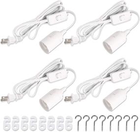 img 4 attached to 🏮 CliCli 9.8Ft Plug-in Hanging Lantern Light Cable, Pendant E26 Lamp Socket Cord with On/Off Switch, Pendant Lighting Lamp for Ceiling and Plant Growth (White, Pack of 4)