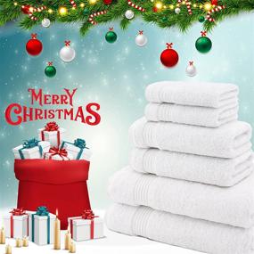 img 3 attached to 🛀 Snow White Turkish Cotton 6 Piece Towel Set: Hotel & Spa Quality, Absorbent & Soft Decorative Kitchen & Bathroom Sets