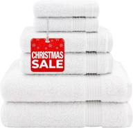 🛀 snow white turkish cotton 6 piece towel set: hotel & spa quality, absorbent & soft decorative kitchen & bathroom sets logo