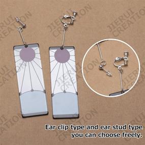 img 1 attached to 🔥 JIERUI CREATION Demon Slayer Kimetsu No Yaiba Tanjiro Kamado Earrings: Stunning Cosplay Props & Perfect Gift for Girls, Girlfriend, and Friends