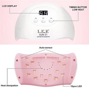 img 1 attached to 💅 Efficient 72W UV LED Nail Lamp by Wisdompark: Professional Nail Dryer for Gel Polish - 3 Timers, Large Size