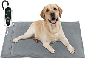 img 4 attached to 🔥 Large Pet Heating Pad - Electric Warming Mat for Dogs and Cats with Auto Power Off - Indoor Dog Cat Heating Pad for Optimal Comfort