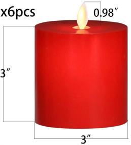 img 1 attached to 🔥 Smtyle Red Flameless Candles - Battery Operated Flickering Light with Remote Control for Room Decor or Fireplace Candelabra - 3x3 inches - Pack of 6