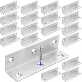 img 4 attached to 🔩 Versatile and Durable Stainless Brackets for Cabinets and Furniture - 100X25X2mm